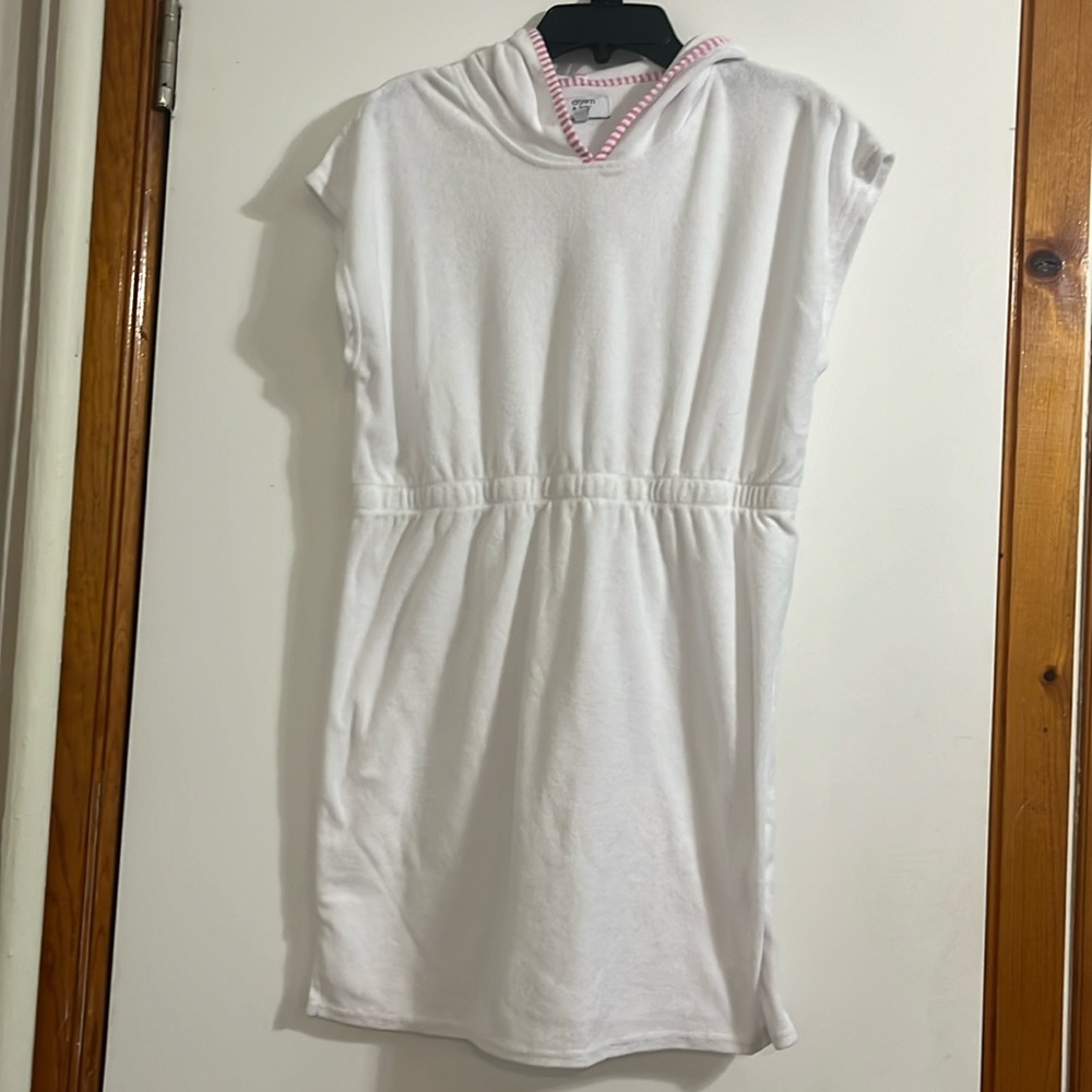 Crown & Ivy Girls swim coverup Size 16 color White